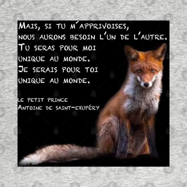 Fox quote the little prince Antoine de Saint-Exupéry by Noamdelf06